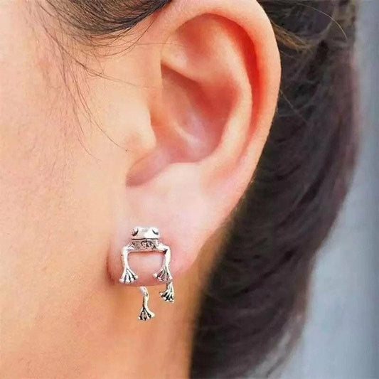 Sterling Silver Frog Earrings丨Lemonschunks
