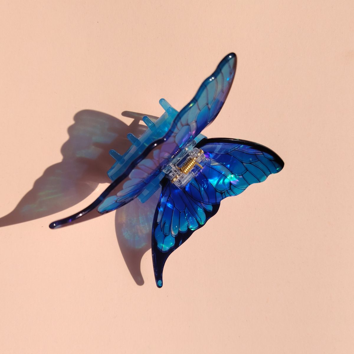 Blue Sea Ice Crystal Butterfly Hair Claw