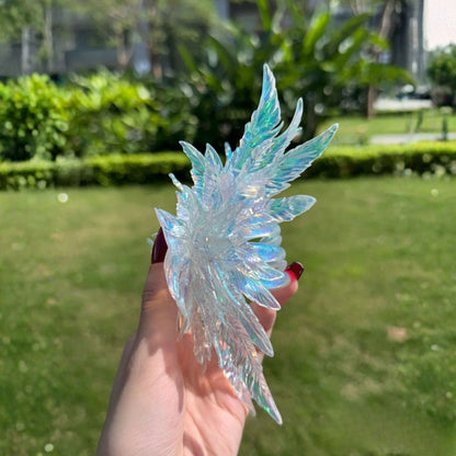 Jumbo Transparent Green Wing Hair Claw Clip