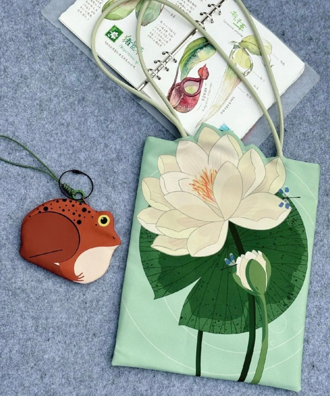 Illustrated Botanical Iris Tulip Caladium Leaf Begonia Lotus Swan Calla Lily Daffodil Tote Bag