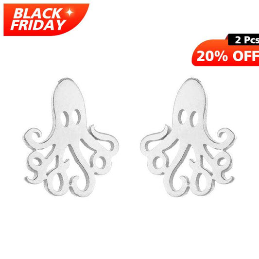 Sterling Silver Octopus Earrings丨Lemonschunks