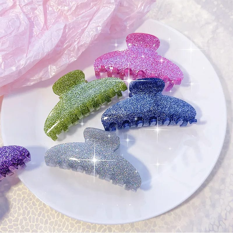 Green Glitter Claw Clip