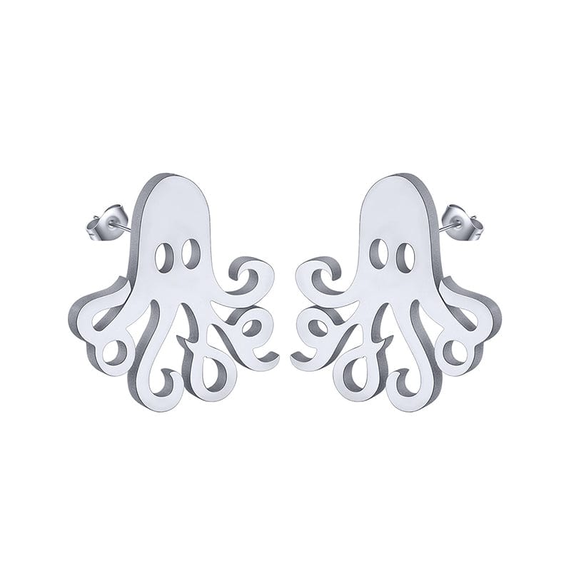 Sterling Silver Octopus Silver Earrings丨Lemonschunks