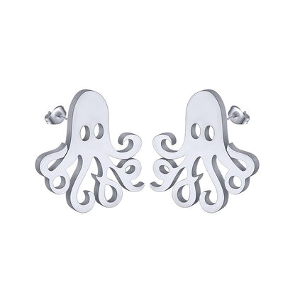 Sterling Silver Octopus Silver Earrings丨Lemonschunks
