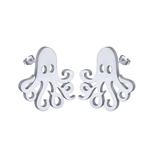 Sterling Silver Octopus Silver Earrings丨Lemonschunks