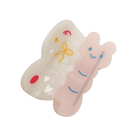 Medium Pink Cartoon Butterfly Hair Claw