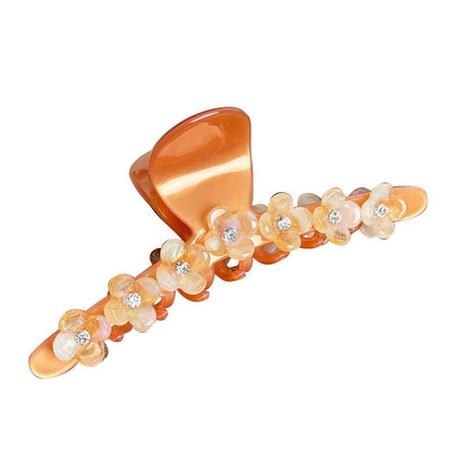 Jumbo  Orange Diamond Flower Hair Claw