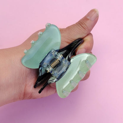 Black and Green Patterned Butterfly Hair Claw