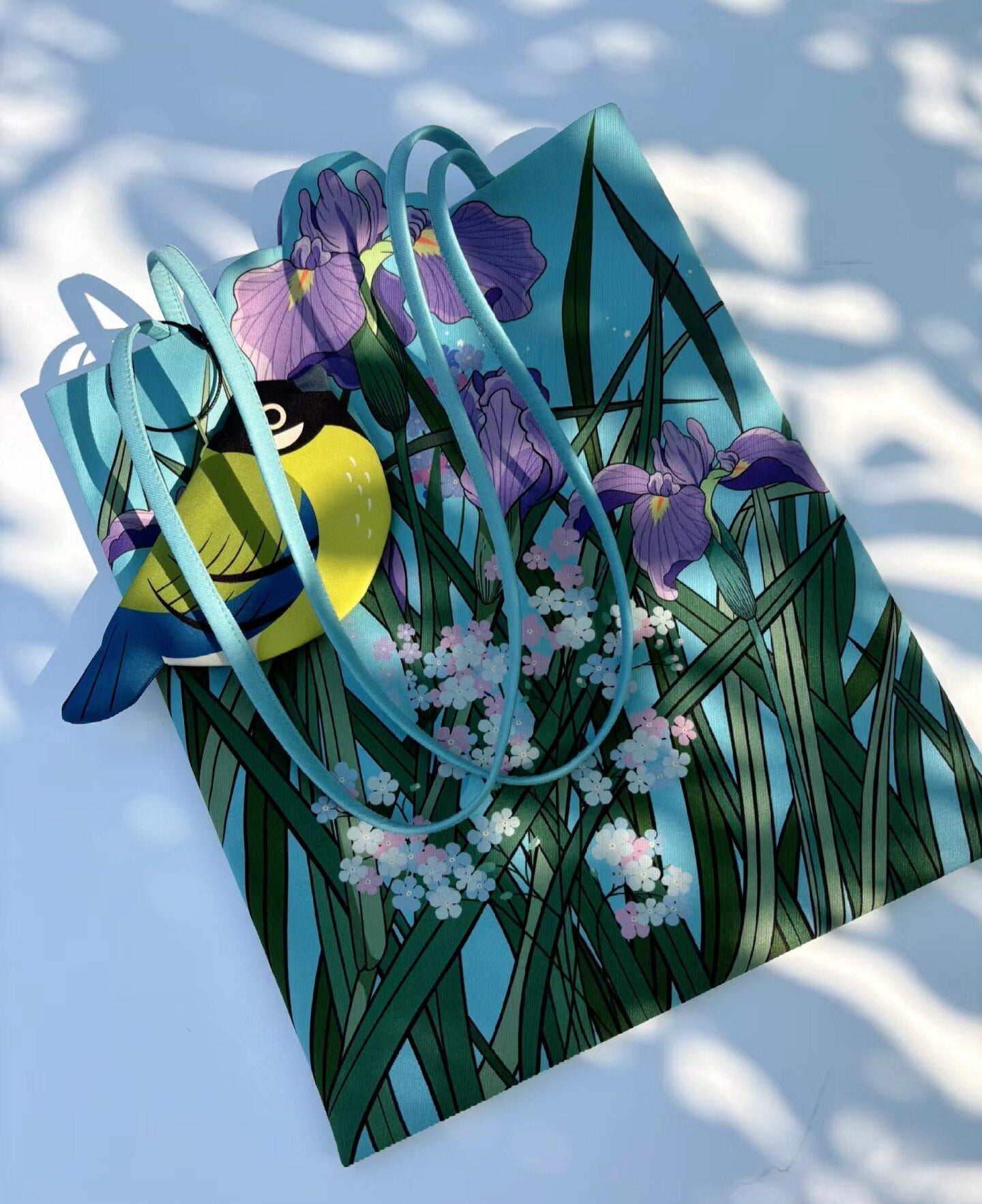 Illustrated Botanical Iris Tulip Caladium Leaf Begonia Lotus Swan Calla Lily Daffodil Tote Bag