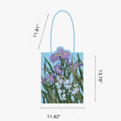 Illustrated Botanical Iris Tulip Caladium Leaf Begonia Lotus Swan Calla Lily Daffodil Tote Bag