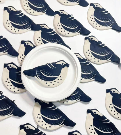Black-and-White Warbler Zipper Coin Purse