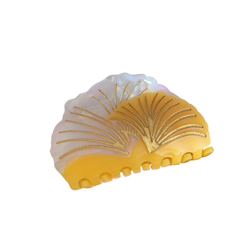 Medium Yellow And White Maple Leaf Hair Claw