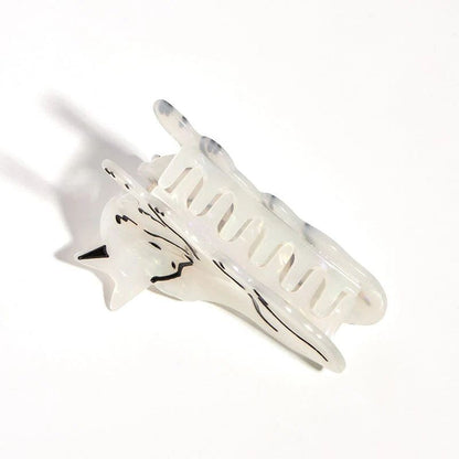 Medium White Wild Wolf Hair Claw Clip