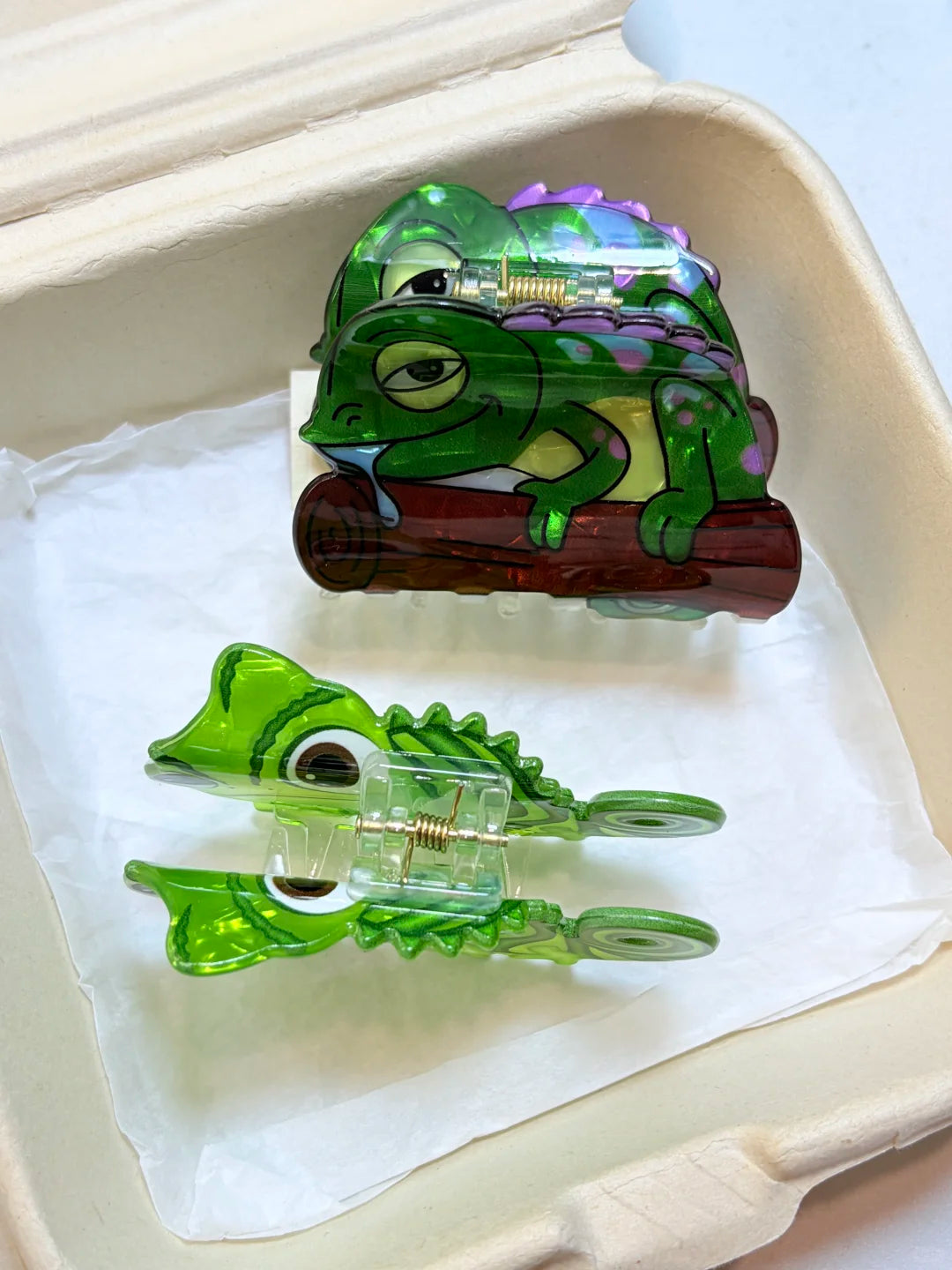 Green Chameleon Small Hair Claw
