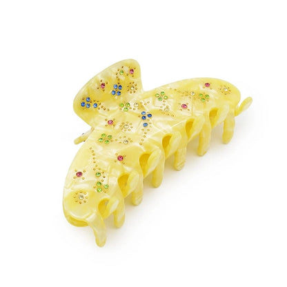 French Diamond Premium Hair Claw Shark Clip In Yellow