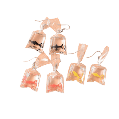 Clear Bag Shark Earrings