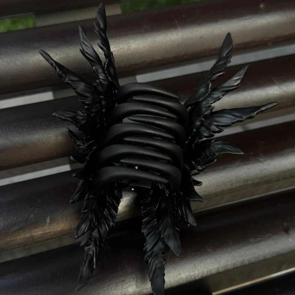 Matte Black Wing Hair Claw Clip