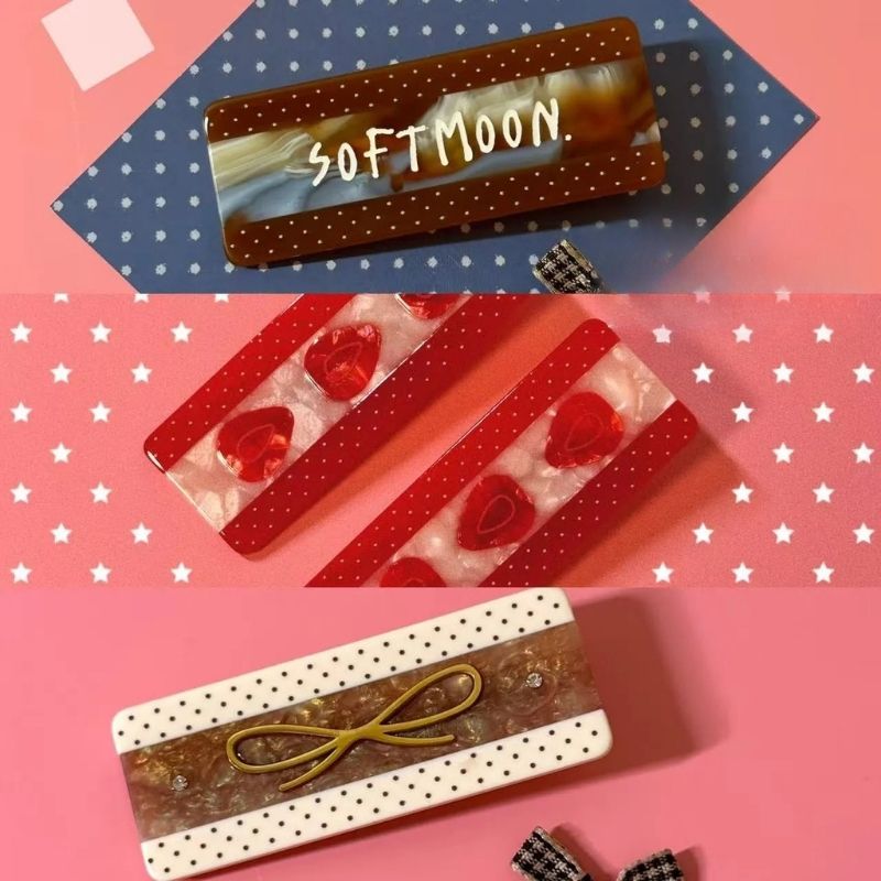 Strawberry with Cream Hair Clip Set