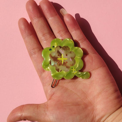 Mini Green Four-Leaf Clover Hair Clip丨Lemonschunks