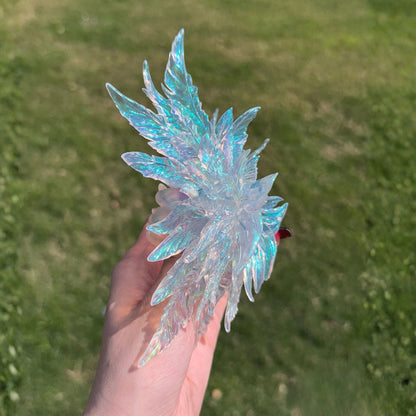 Jumbo Transparent Green Wing Hair Claw Clip