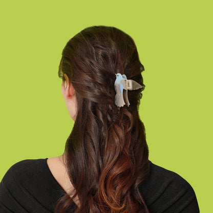 Large Grey Blue Magpie Hair Claw Clip