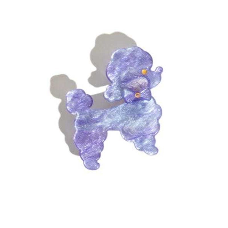 Sky-Purple Poodle Dog Clip
