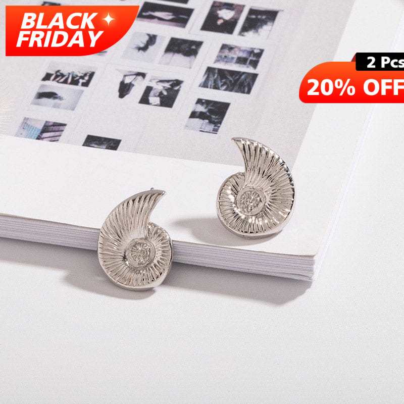 Sterling Silver Conch Earrings丨Lemonschunks