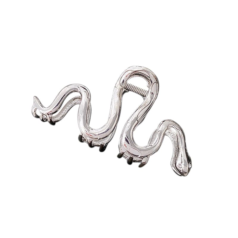 Large Silver Snake Like Hair Claw丨Lemonschunks