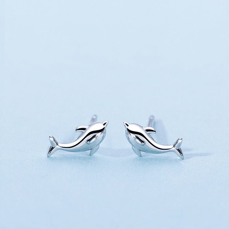 Sterling Silver Dolphin Earrings丨Lemonschunks