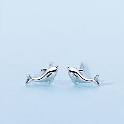 Sterling Silver Dolphin Earrings丨Lemonschunks