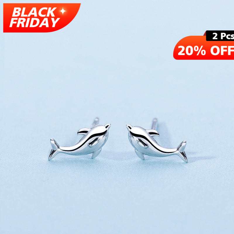 Sterling Silver Dolphin Earrings丨Lemonschunks