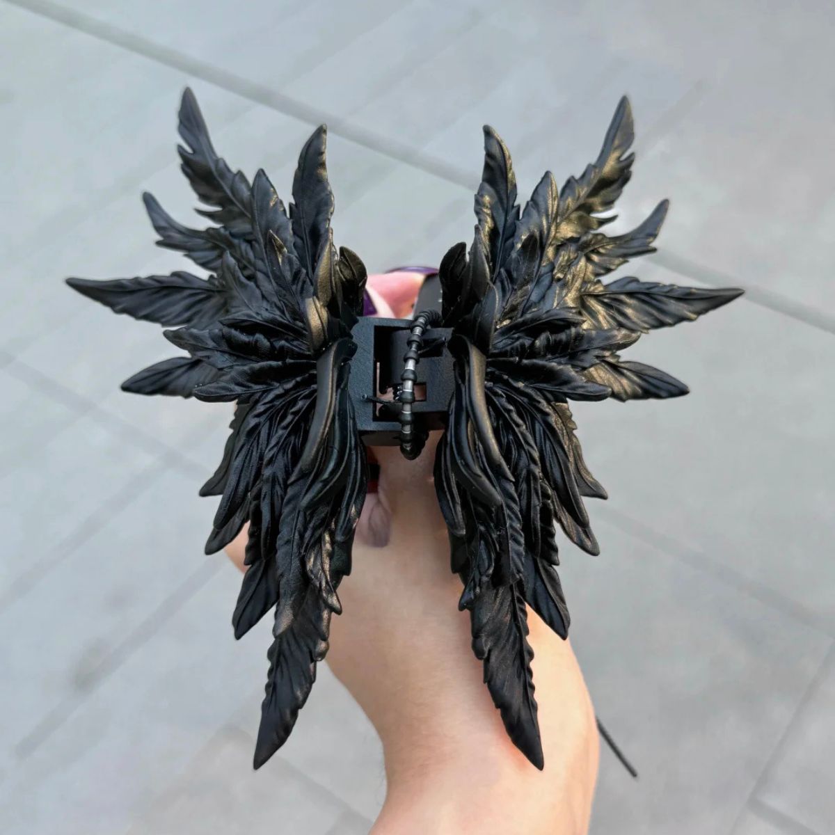 Matte Black Wing Hair Claw Clip