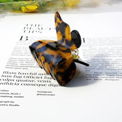 Small Butterfly Hair Claw In Tea