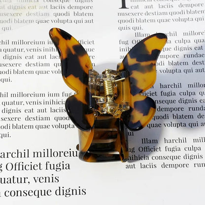 Small Butterfly Hair Claw In Tea