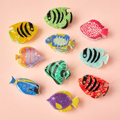 Medium Red Stripe Fish Hair Claw