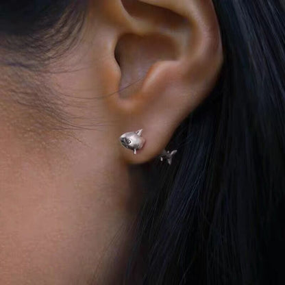 Sterling Silver Shark Earrings丨Lemonschunks