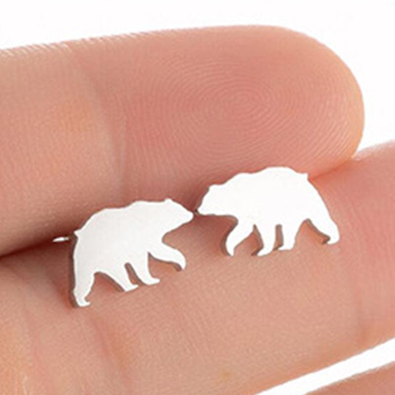 Sterling Silver Polar Bear Earrings丨Lemonschunks