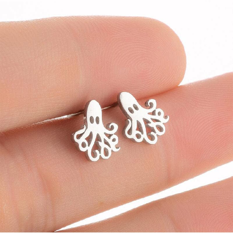 Sterling Silver Octopus Earrings丨Lemonschunks