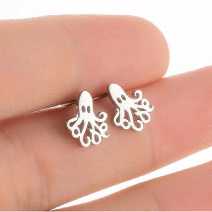 Sterling Silver Octopus Earrings丨Lemonschunks