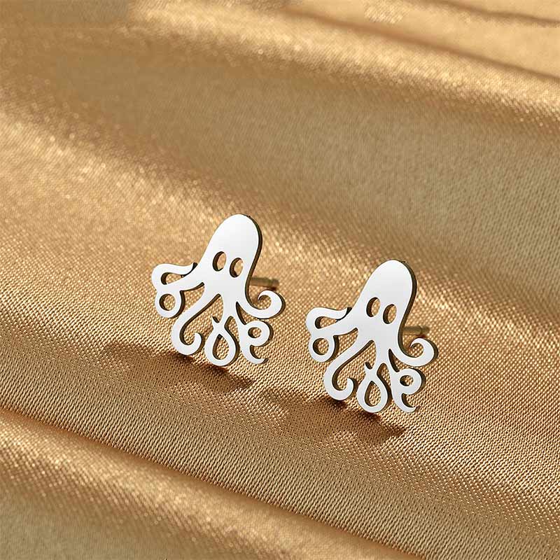 Sterling Silver Octopus Silver Earrings丨Lemonschunks