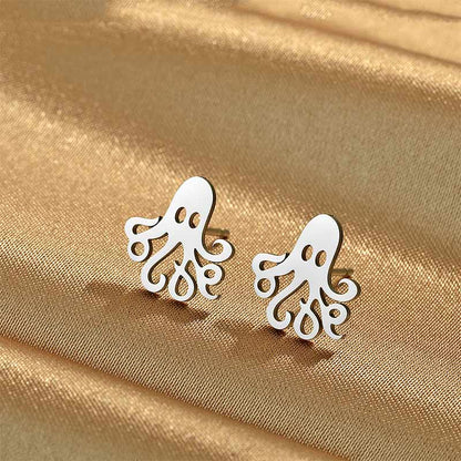 Sterling Silver Octopus Silver Earrings丨Lemonschunks