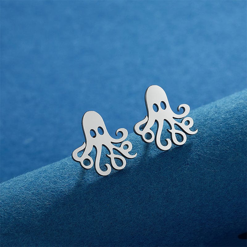 Sterling Silver Octopus Silver Earrings丨Lemonschunks