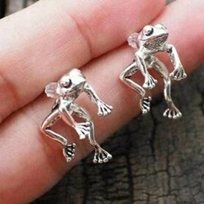 Sterling Silver Frog Earrings丨Lemonschunks