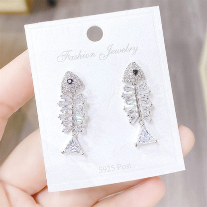 Sterling Silver Fishbone Earrings丨Lemonschunks