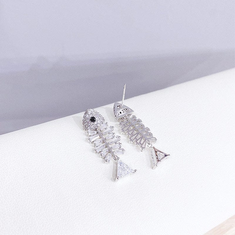 Sterling Silver Fishbone Earrings丨Lemonschunks