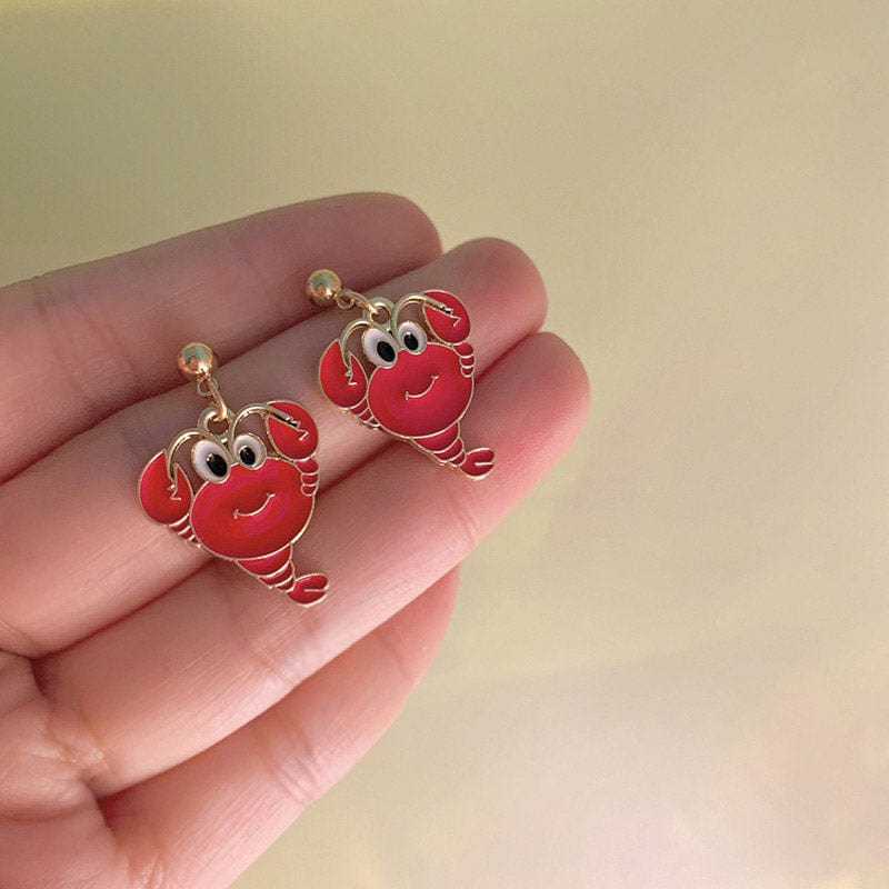 Red Crayfish Earrings
