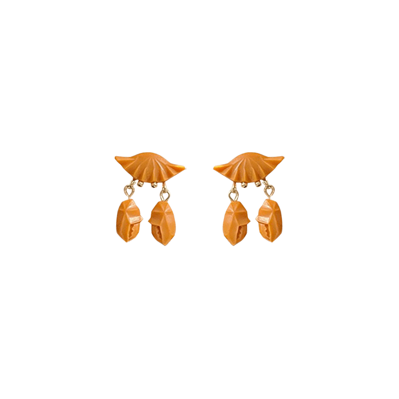 Orange True Crabs Earrings