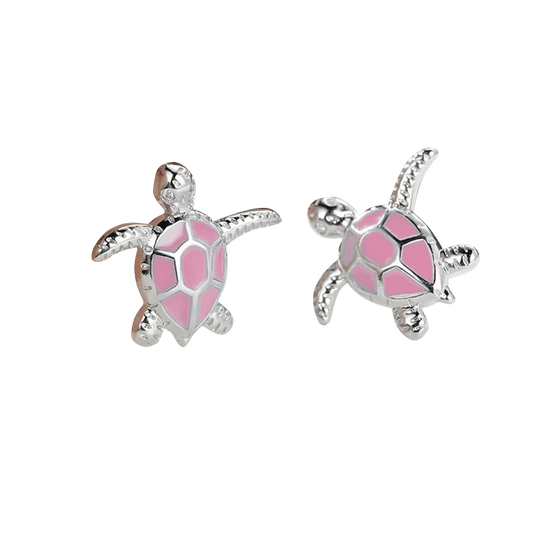 Pink Turtle Earrings