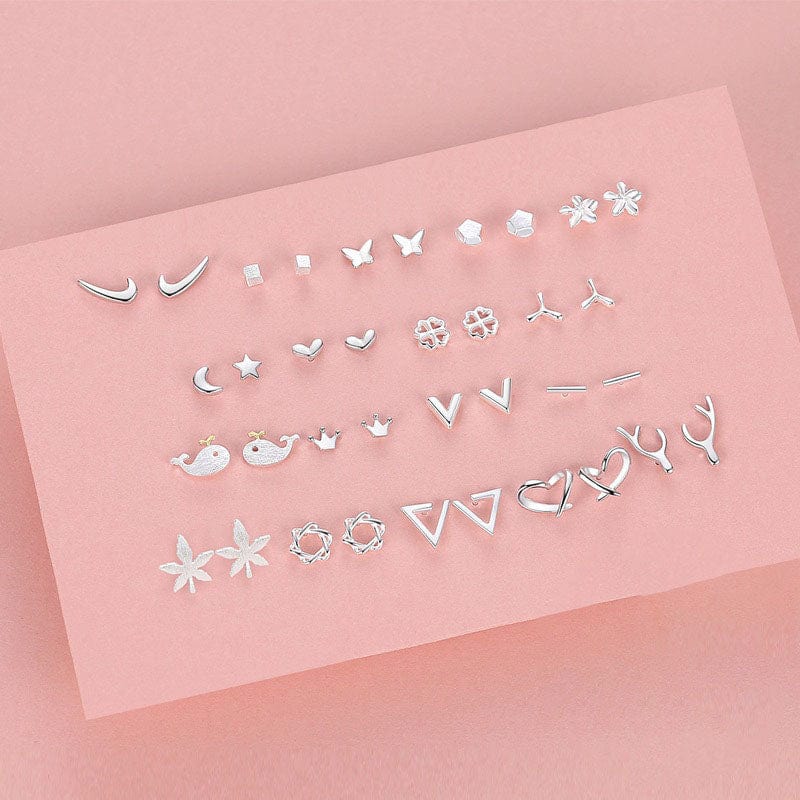 Silver Whale Earrings