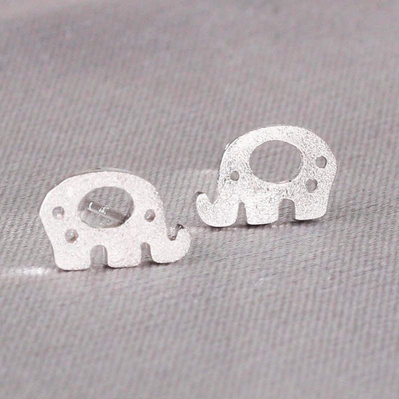 Silver Elephant Earrings